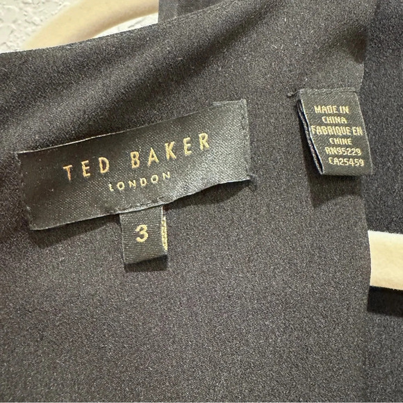 Ted Baker London Carmylle Midi Tea Dress Black Floral Multi Size 3 (6-8) NO BELT - Picture 3 of 15